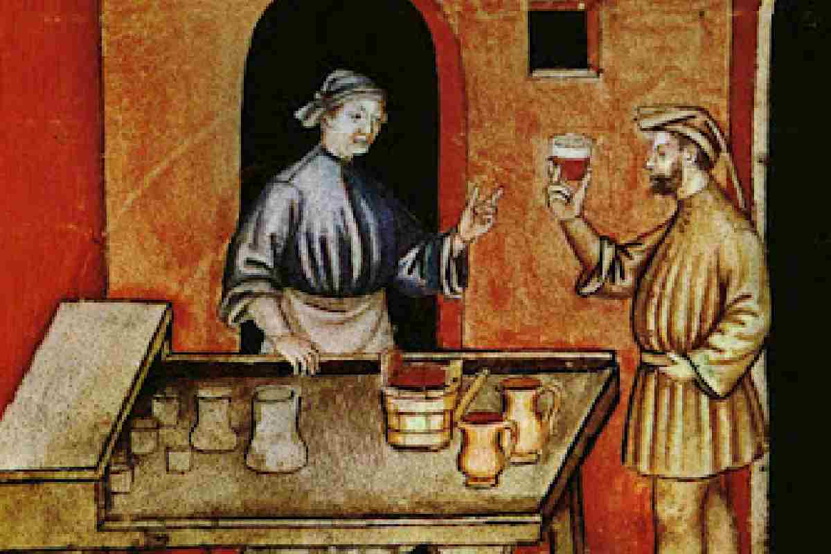 Mescita del vino rosso nel Medioevo, Tacuinum sanitatis casanatensis (XIV secolo)