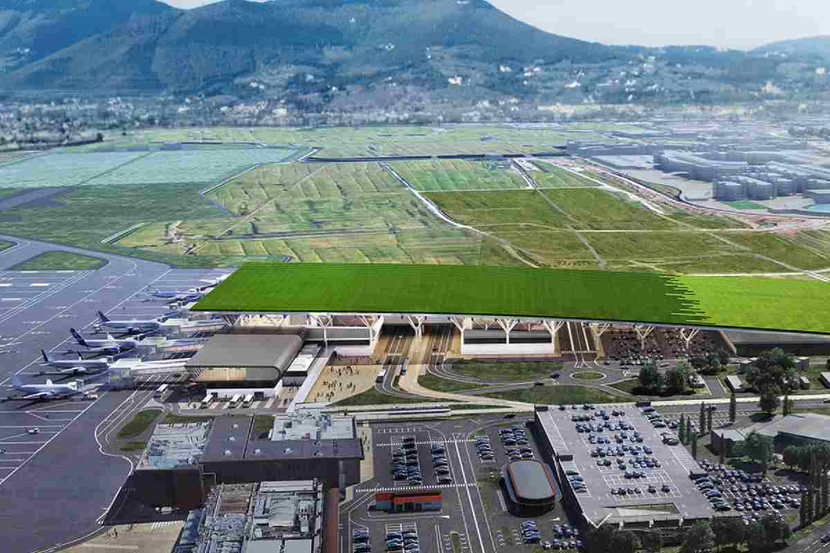 Il rendering del nuovo aeroporto Amerigo Vespucci di Firenze