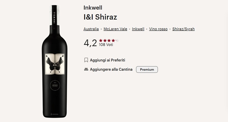 Una bottiglia di Inkwell I&I Shiraz 